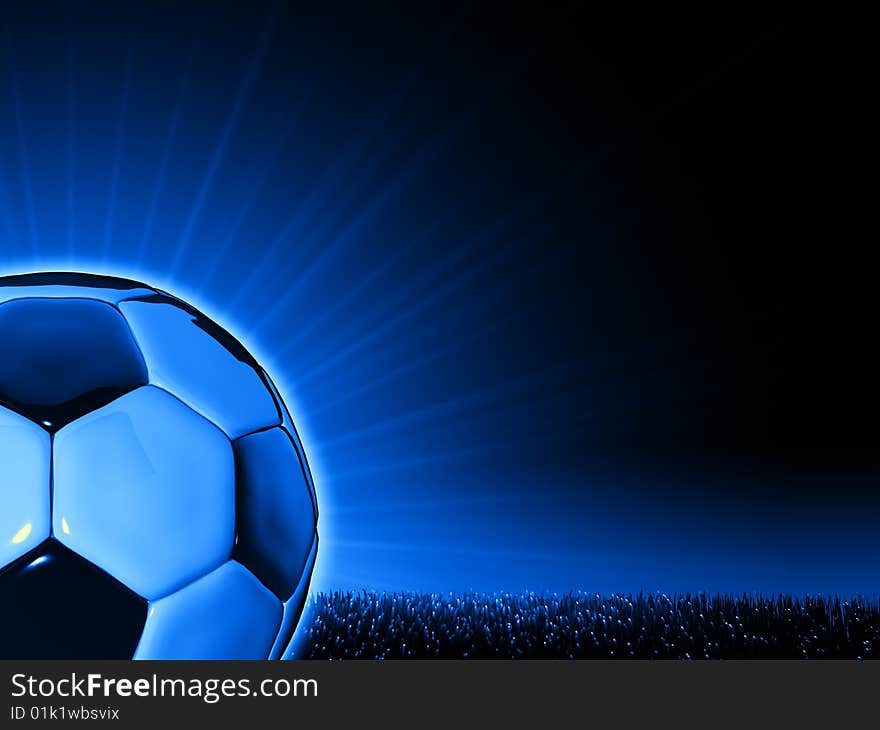 Soccerball with grass horizon line