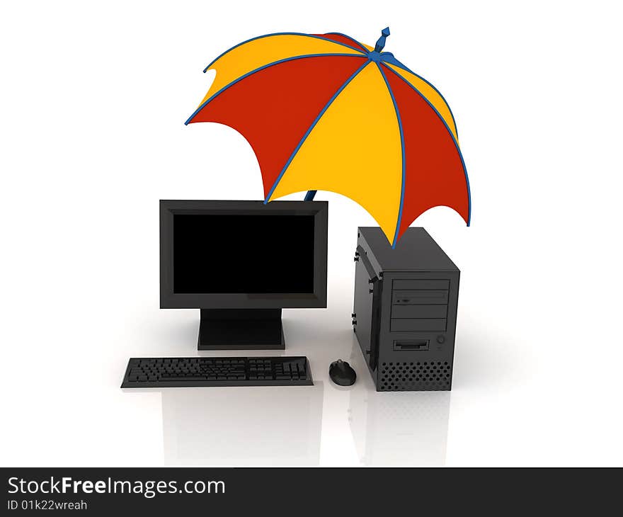 Umbrella and computer