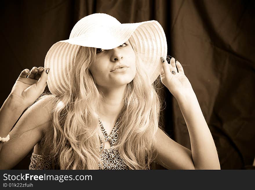 Close-up portrait of a young blonde girl. Close-up portrait of a young blonde girl.