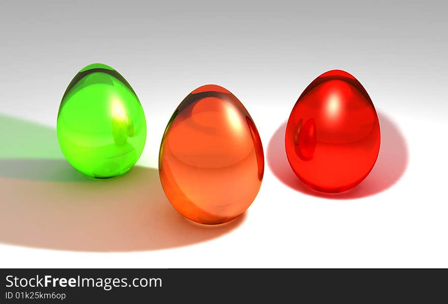 Colored easter eggs