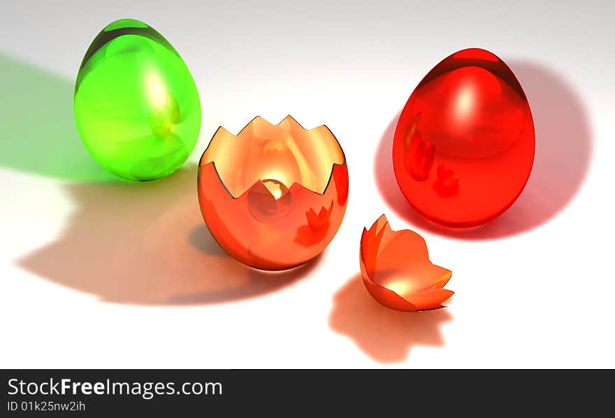 Colored easter eggs