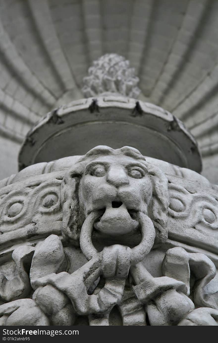 Lion Head Sculpture