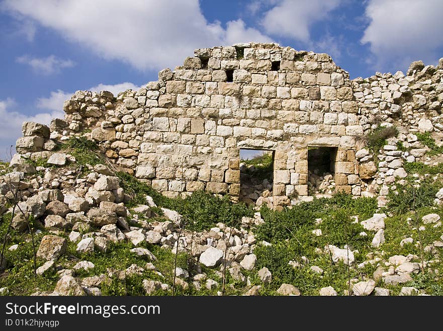 The ruins of Beit-Itab. Place in the Yehuda's mountains - Israel. These ruins were once a crusader fortress and an arab village. The ruins of Beit-Itab. Place in the Yehuda's mountains - Israel. These ruins were once a crusader fortress and an arab village.