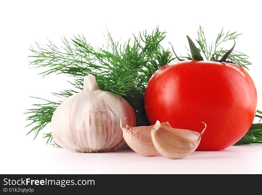 Fresh vegetables isolated on white