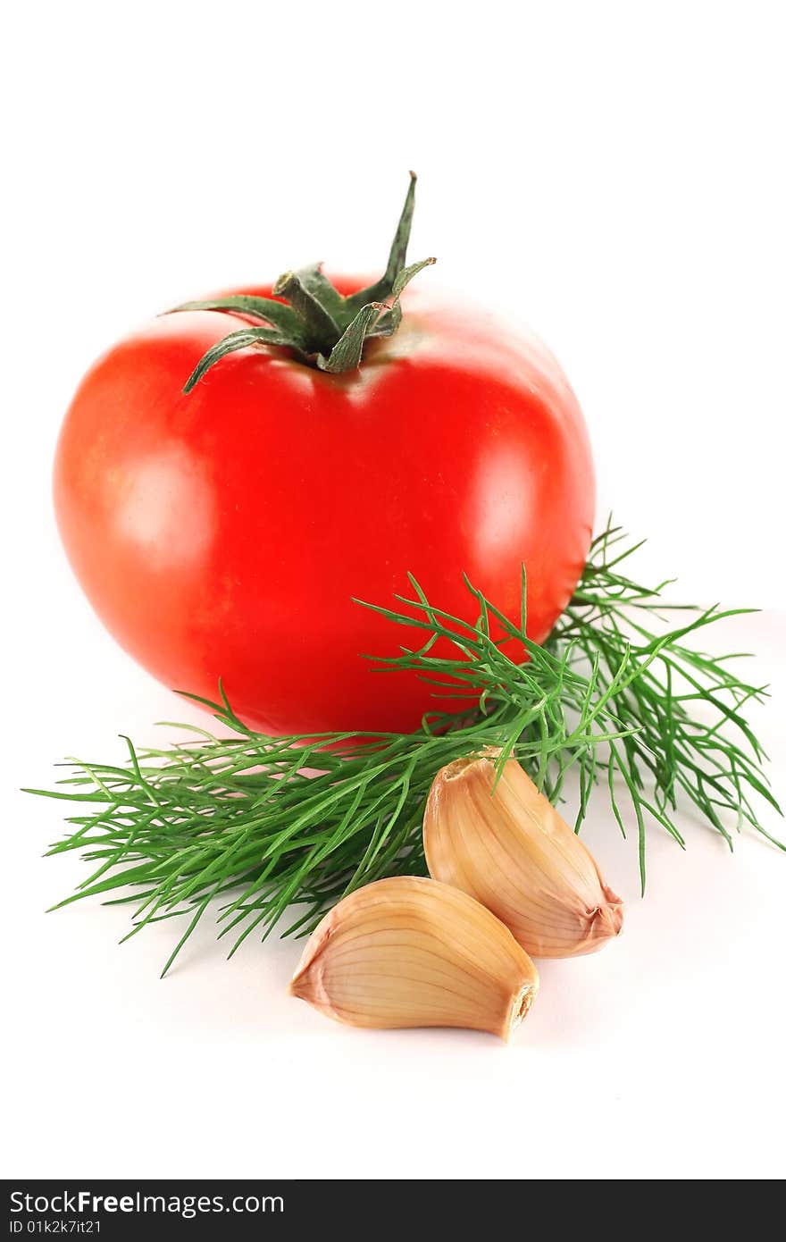 Fresh vegetables isolated on white