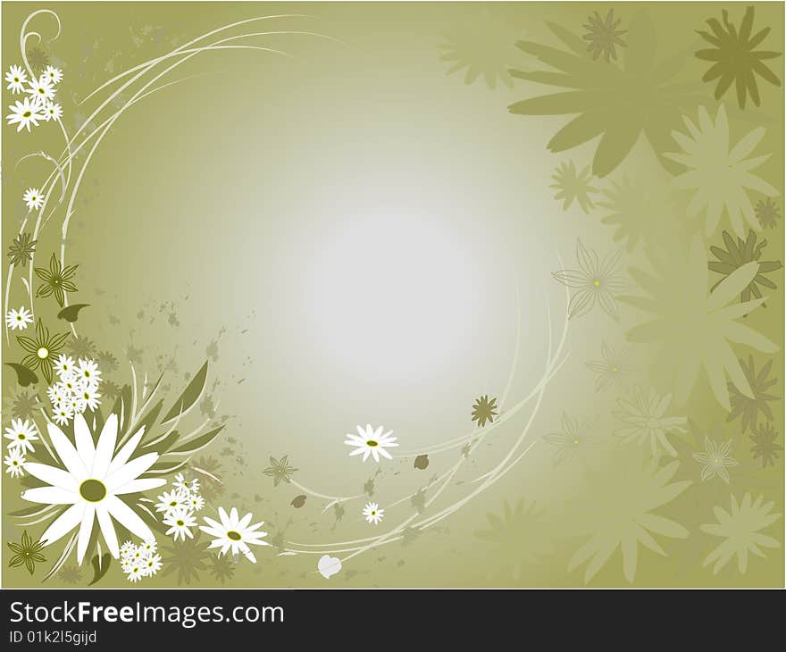 Floral background with curls. Vector illustration. Floral background with curls. Vector illustration