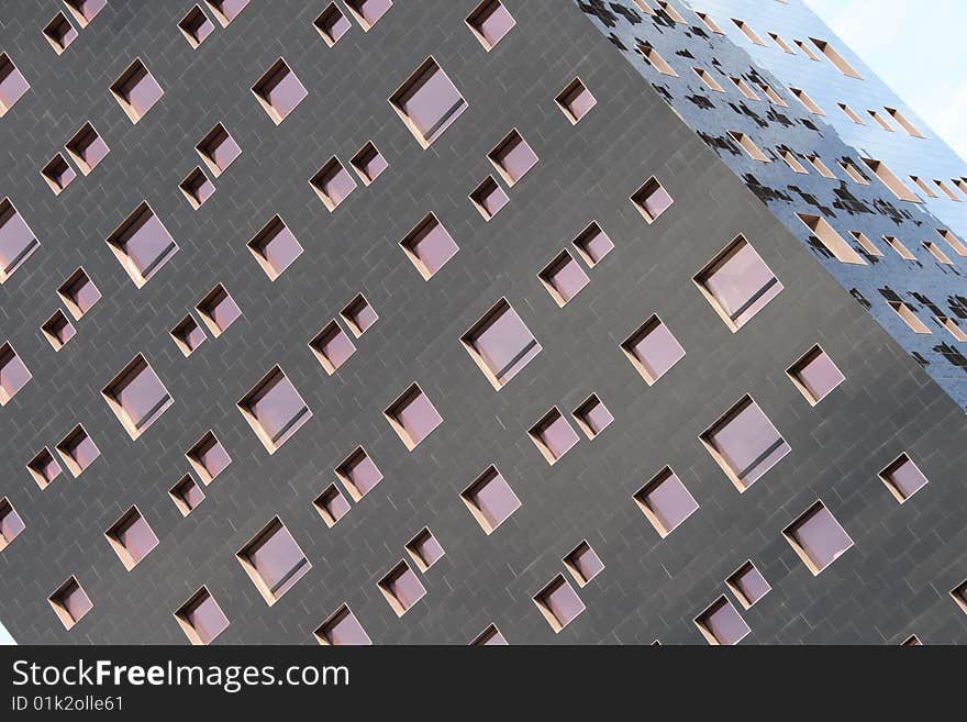 A close up of a modern building in Milan. A close up of a modern building in Milan