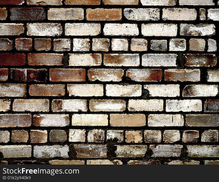 Grungy grey brick wall texture