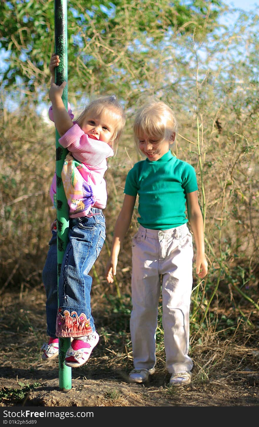 Portrait of two little girls