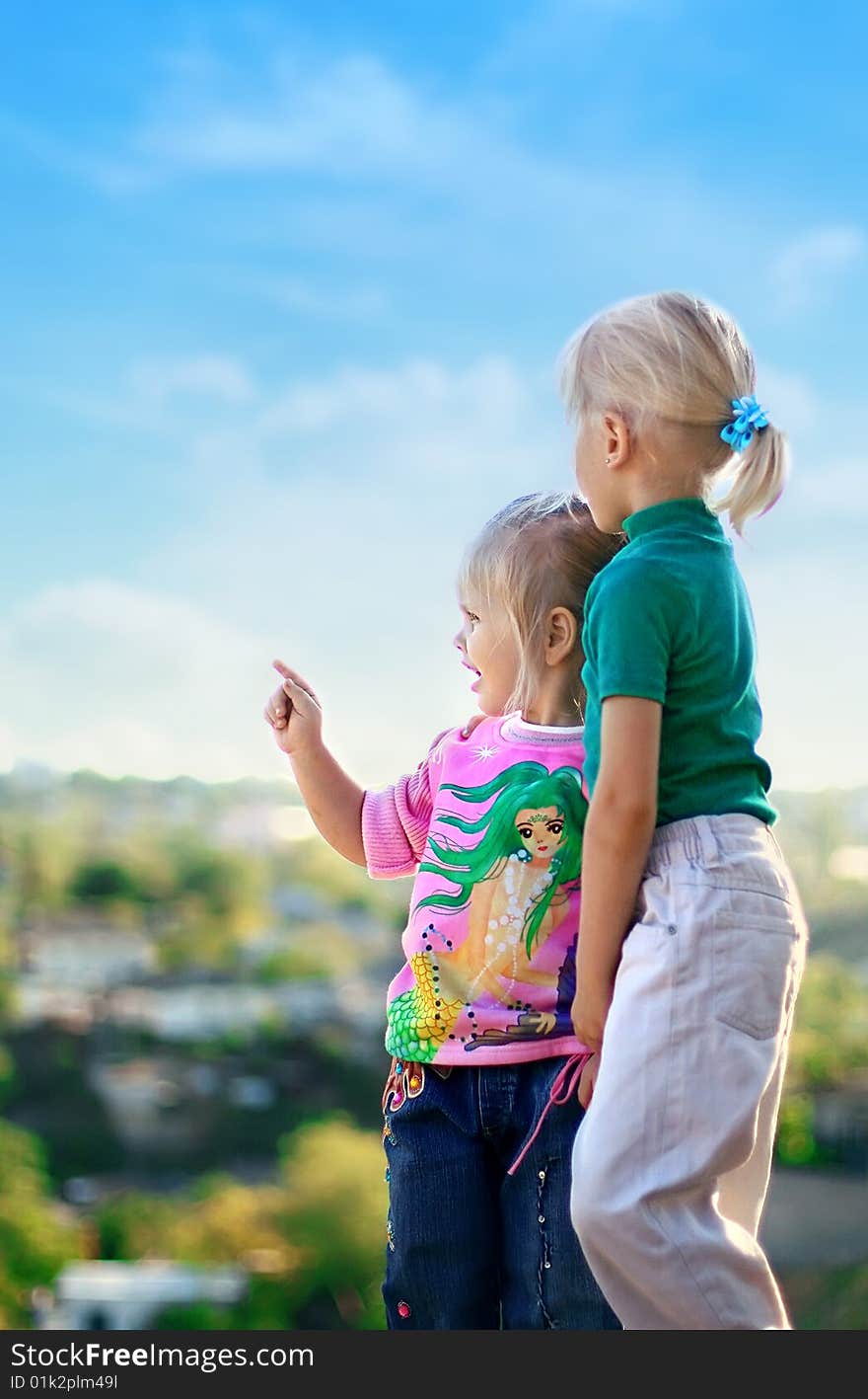 Portrait of two little girls