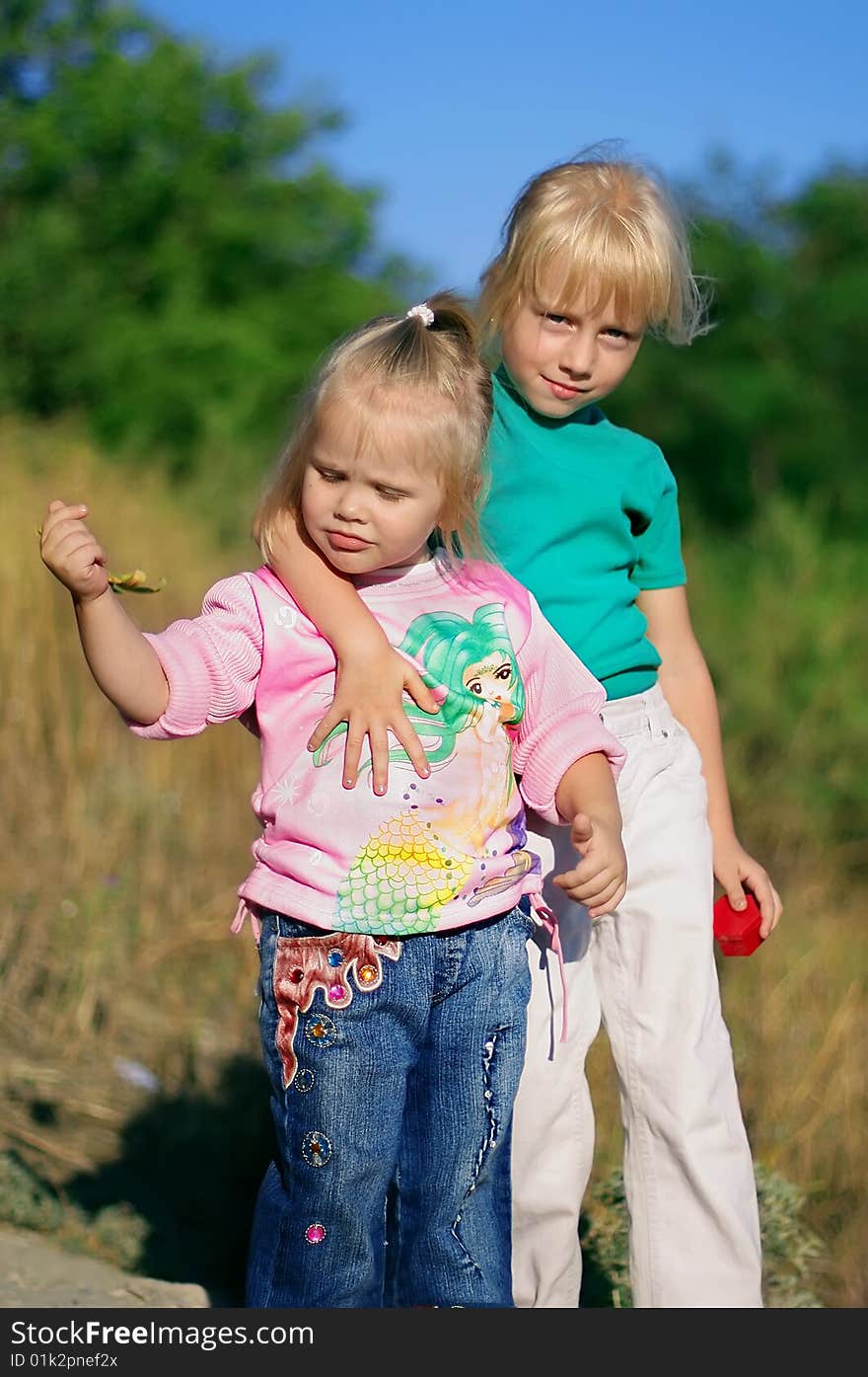 Portrait of two little girls