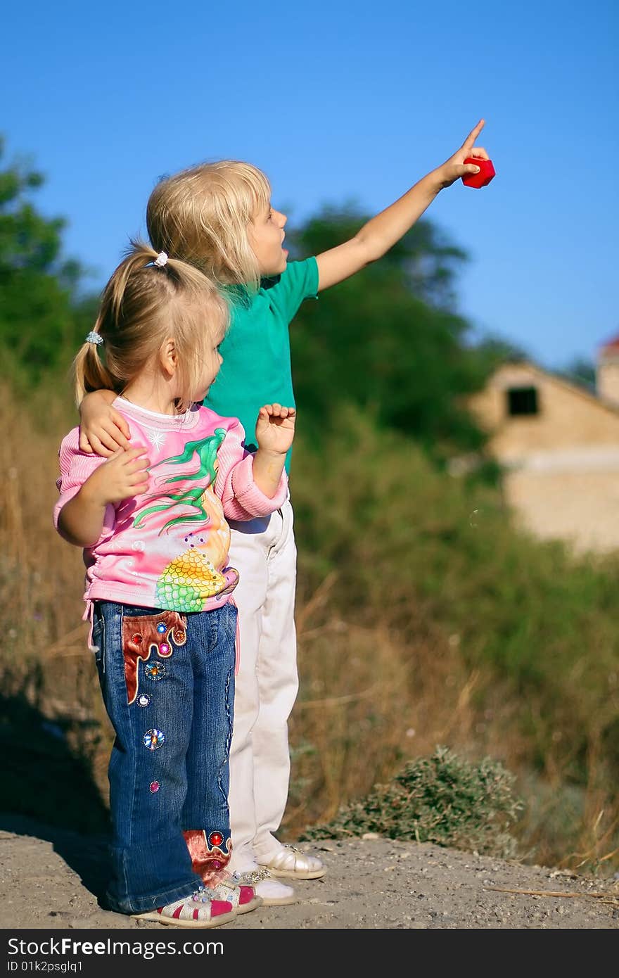 Portrait of two little girls