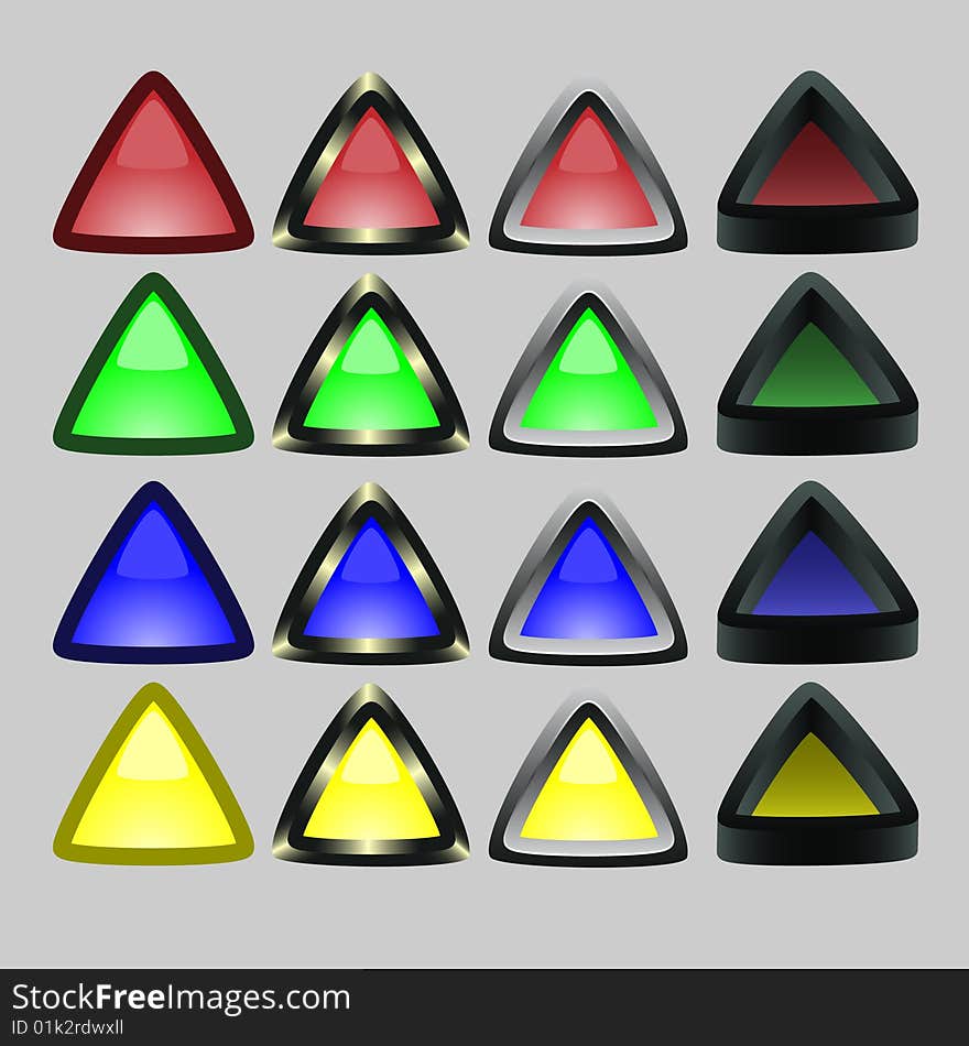 Triangular Buttons With A Board