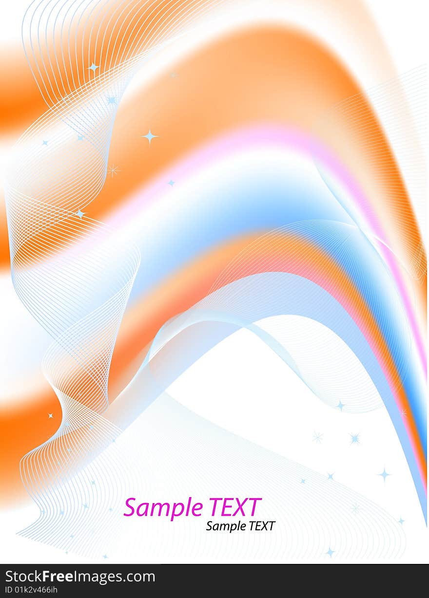 Vector abstract design in blue and orange