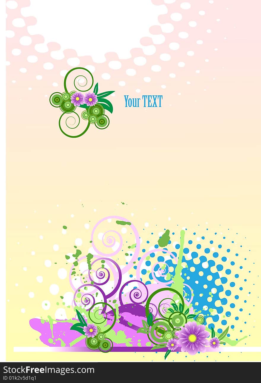 Grunge  color vector floral design. Grunge  color vector floral design.