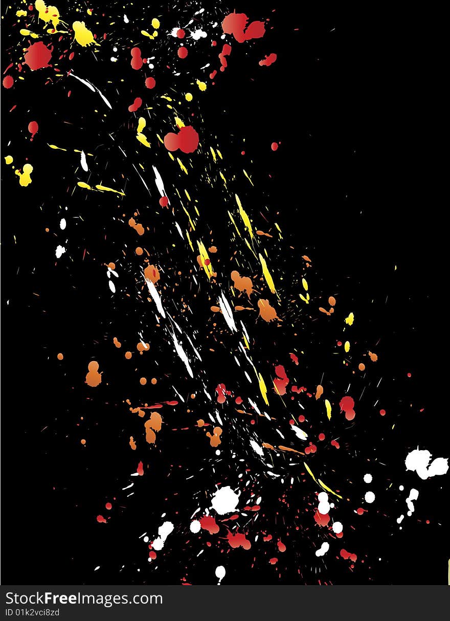 Color splash blob on a black background.