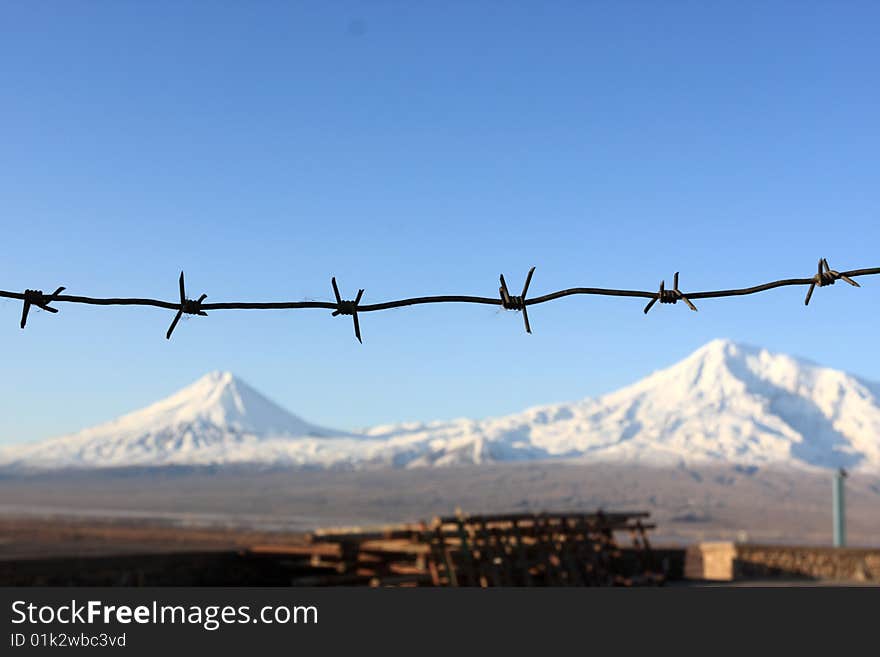 Ararat behind barbed wire