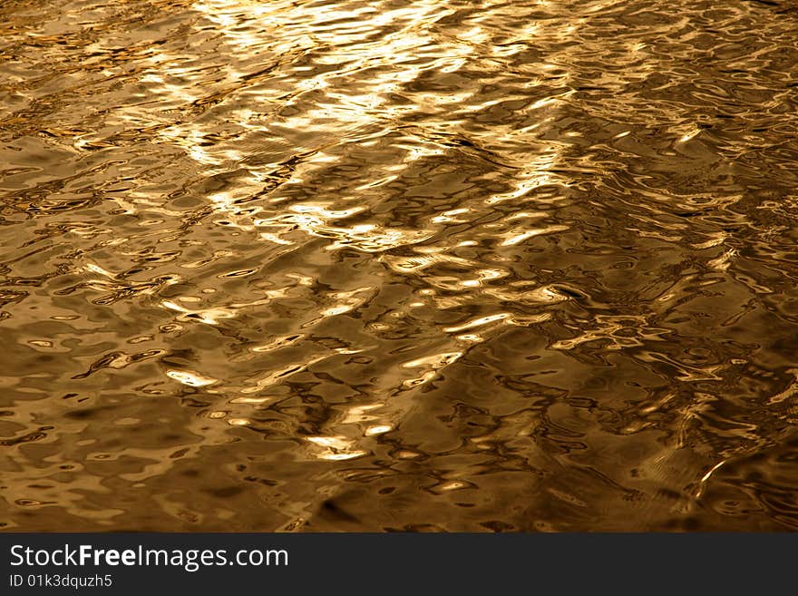 Sunset watter as liquid gold. Sunset watter as liquid gold