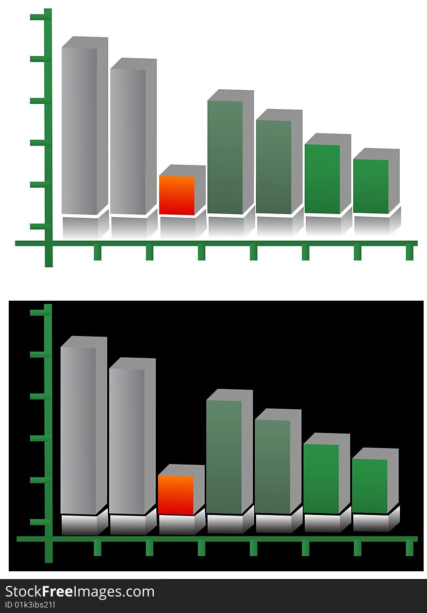 Graph business presentation with two background