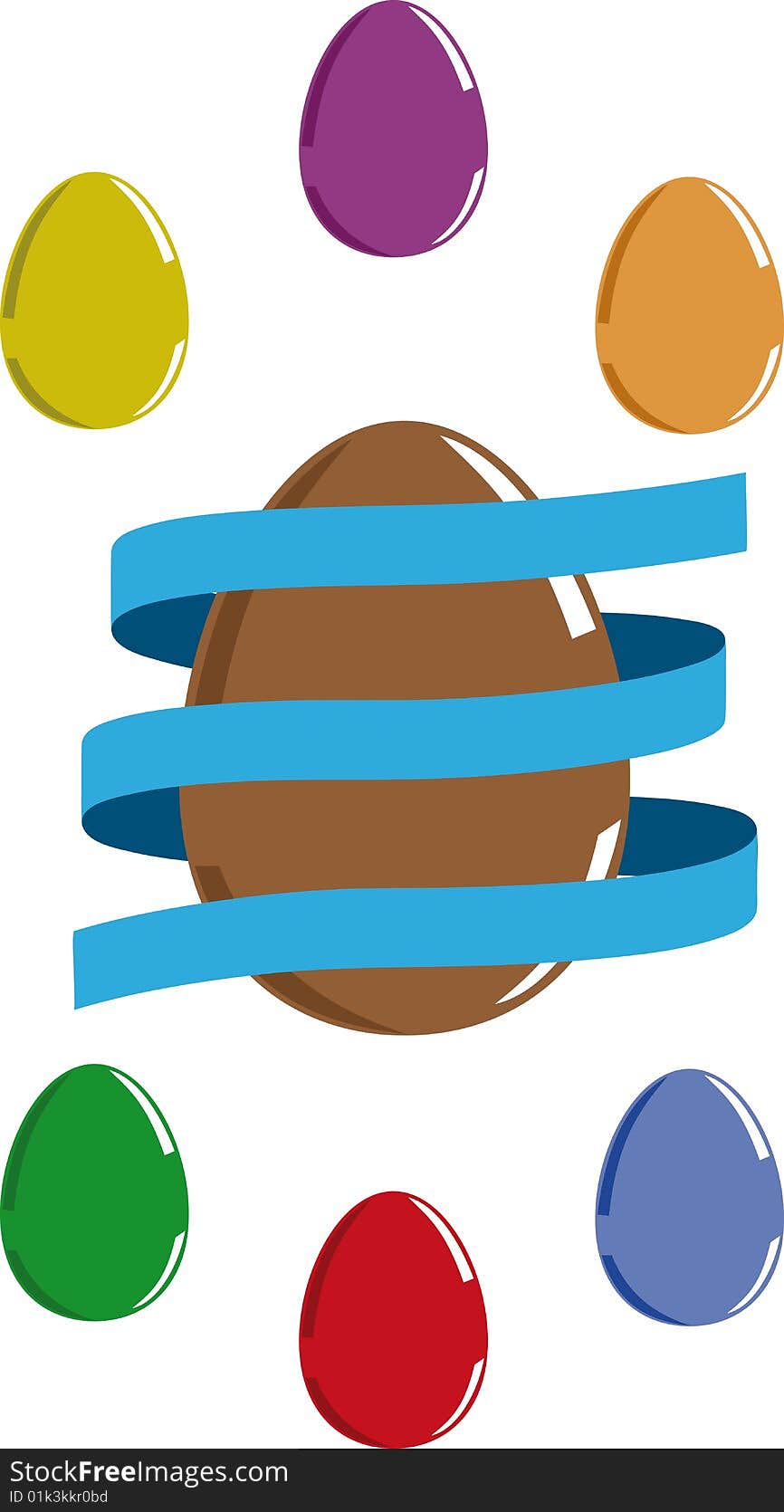 Vector illustration of easter eggs of various colors