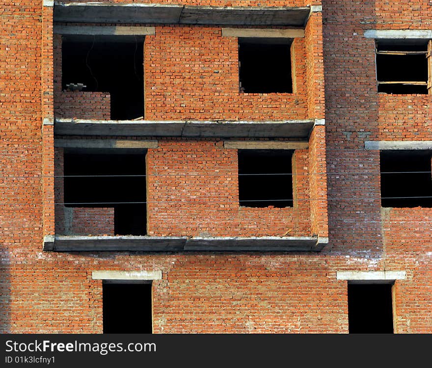 Brick wall in a time building