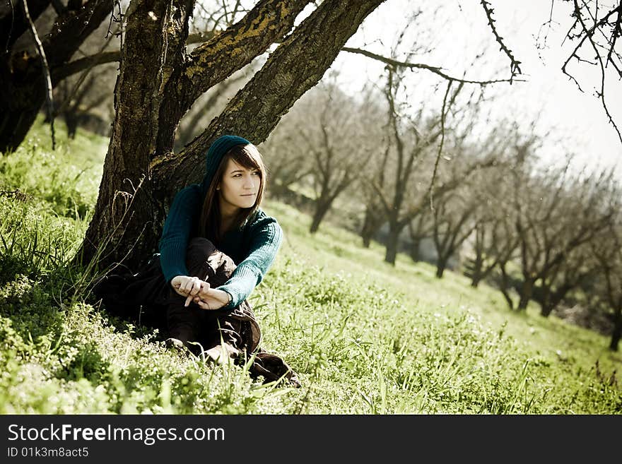 Woman in forest