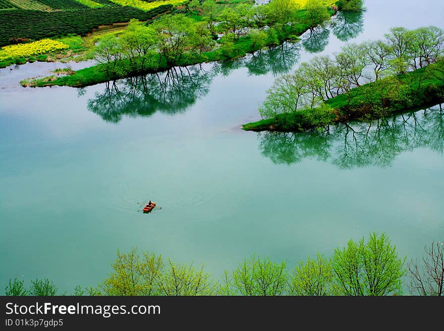 Beautiful landscape in a river