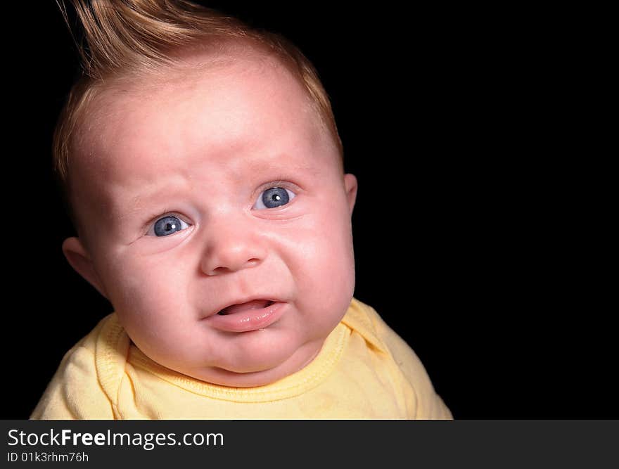 Very Cute Image of a little boy On Black. Very Cute Image of a little boy On Black