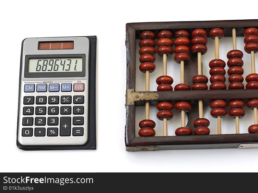 Modern and an ancient counting machines. Modern and an ancient counting machines.