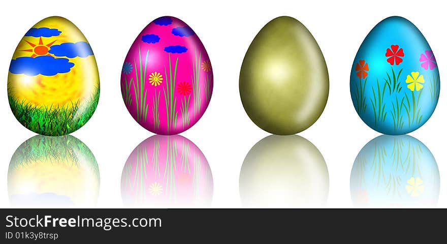 Easter eggs colored for the spring Christian holiday.