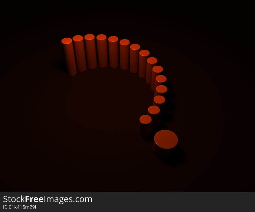 Orange question diagram on background