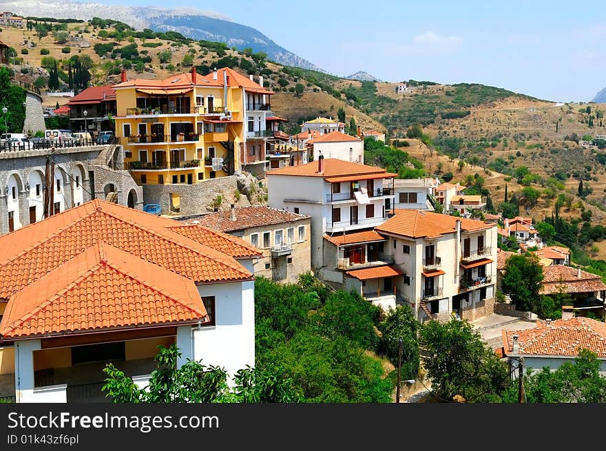 Small town in mountains, Greece