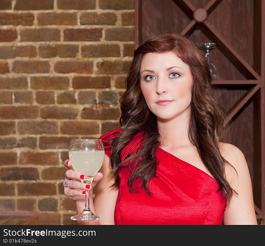 Woman having a drink at the bar. Woman having a drink at the bar