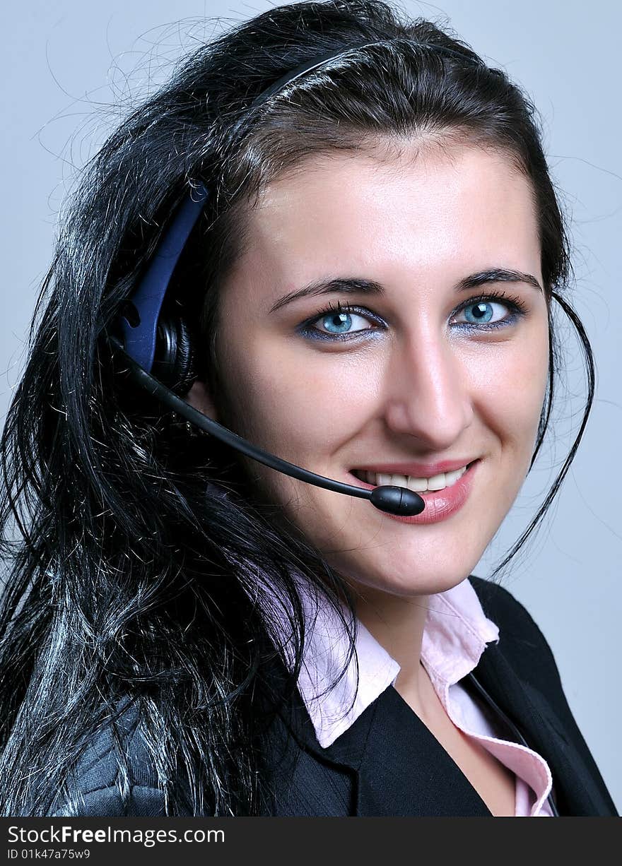 Women with headset