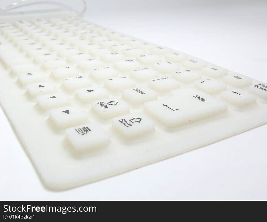 White flat rubber keyboard