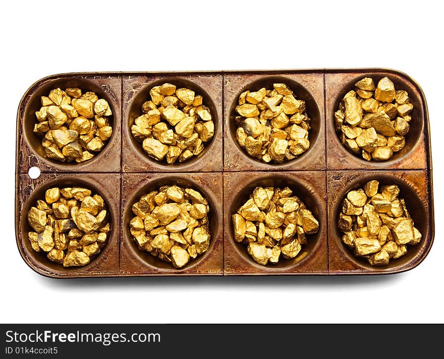 Gold Pieces In A Serving Tray