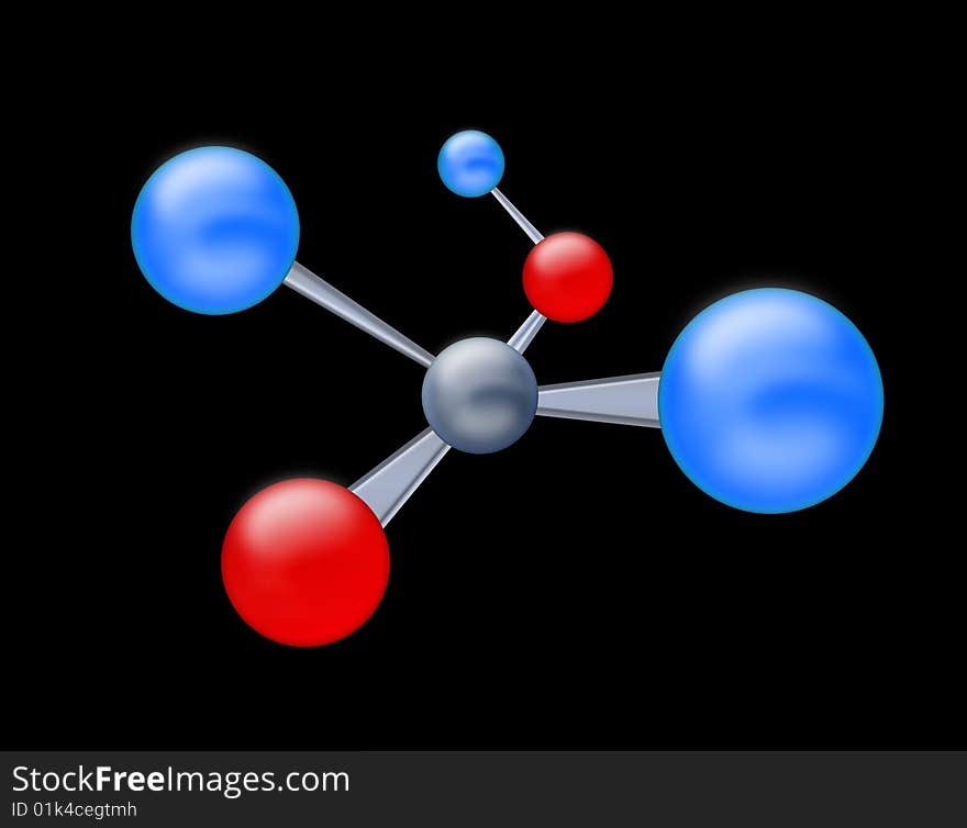 Molecule structure on black background