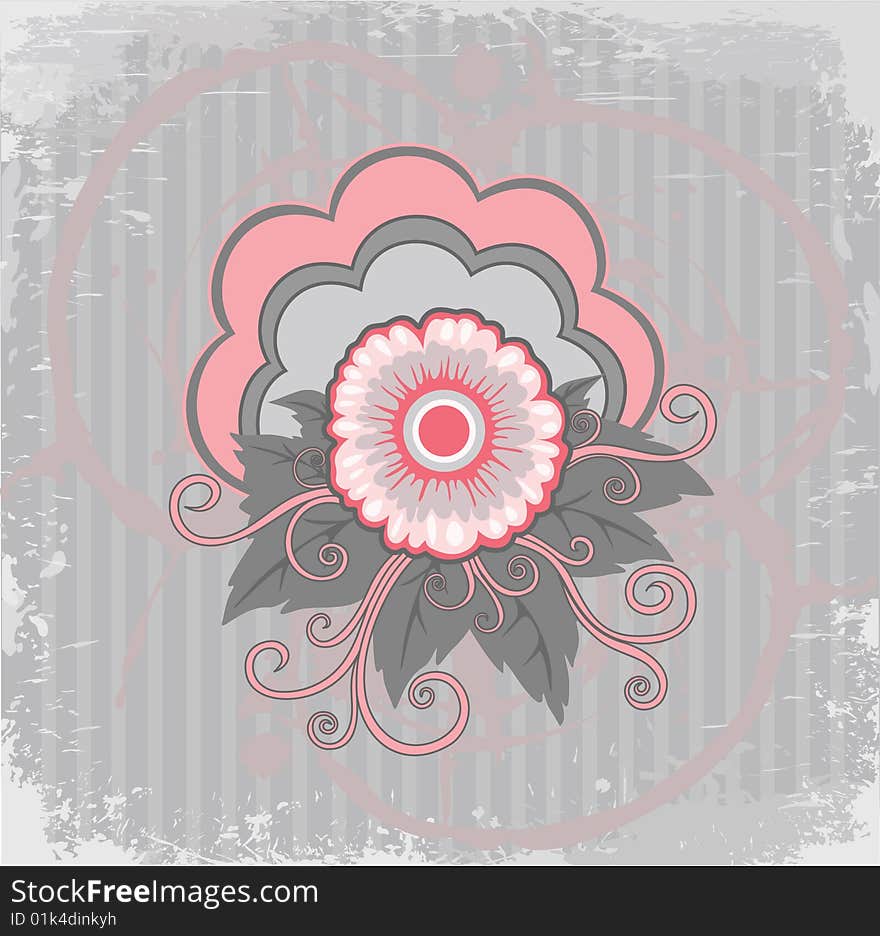 Beautiful pink flower on an abstract background