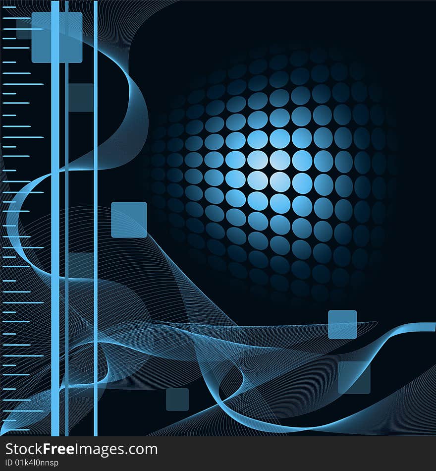 Abstract vector web background with flowing lines