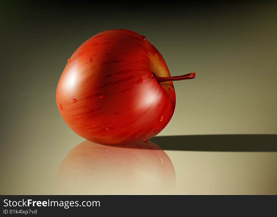 Illustration of a wet apple done in Adobe illustrator landscape format. Illustration of a wet apple done in Adobe illustrator landscape format