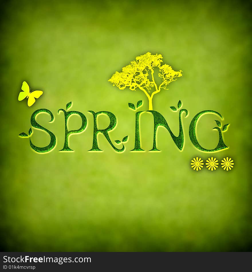 Spring background illustration - square format