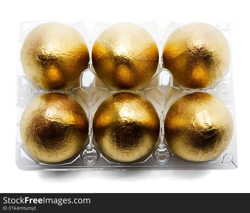 Six Golden Eggs In Carton