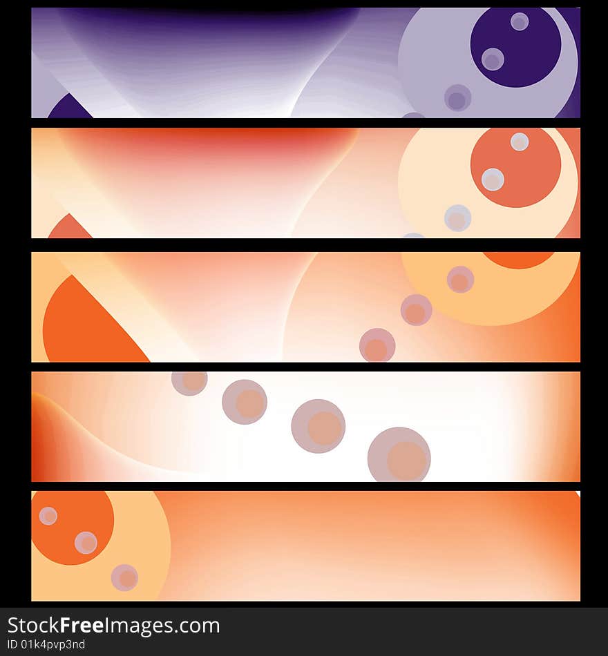 Four abstract and modern banners