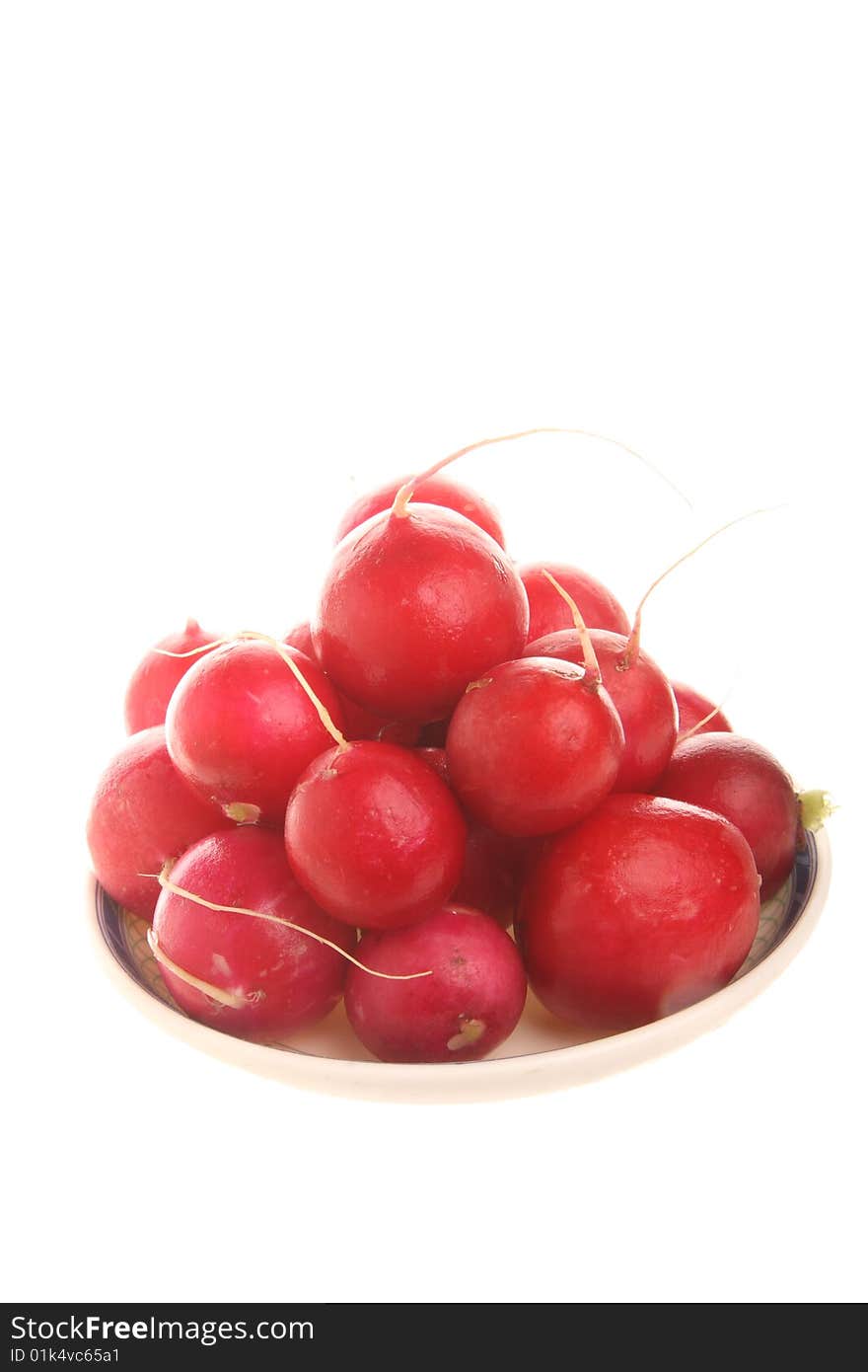 Fresh radishes isoalated on white background