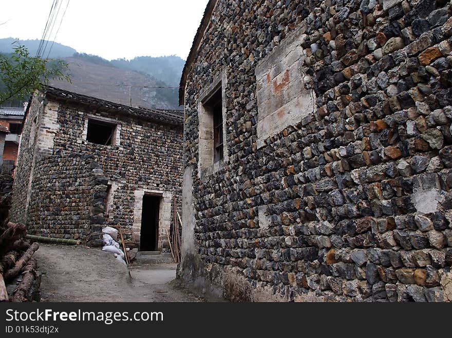 In the remote countryside, there are a lot of stone houses.