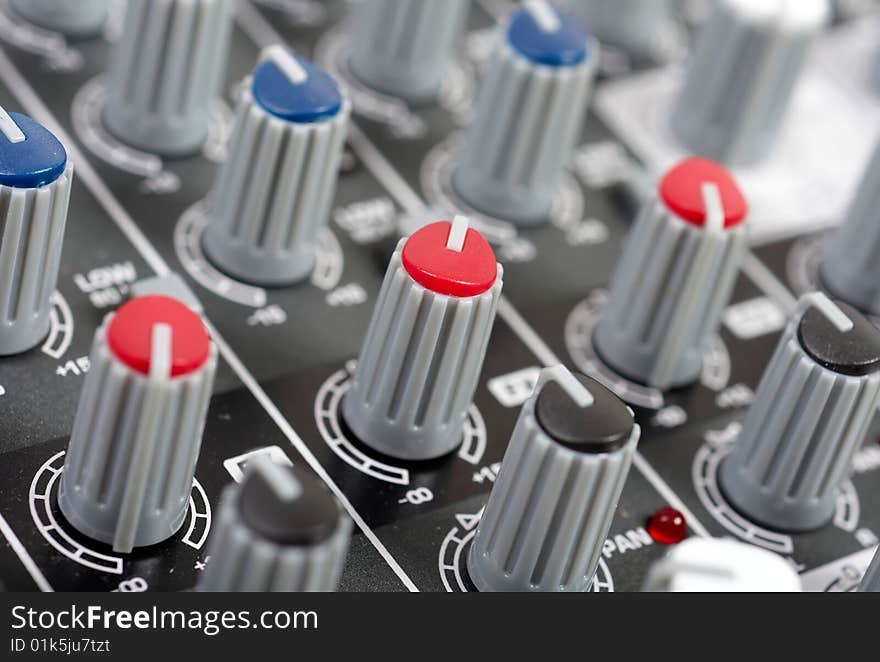 Audio control console abstract background