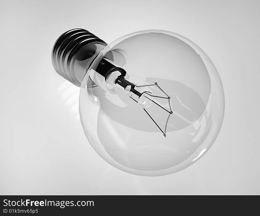 Light bulb on a white background