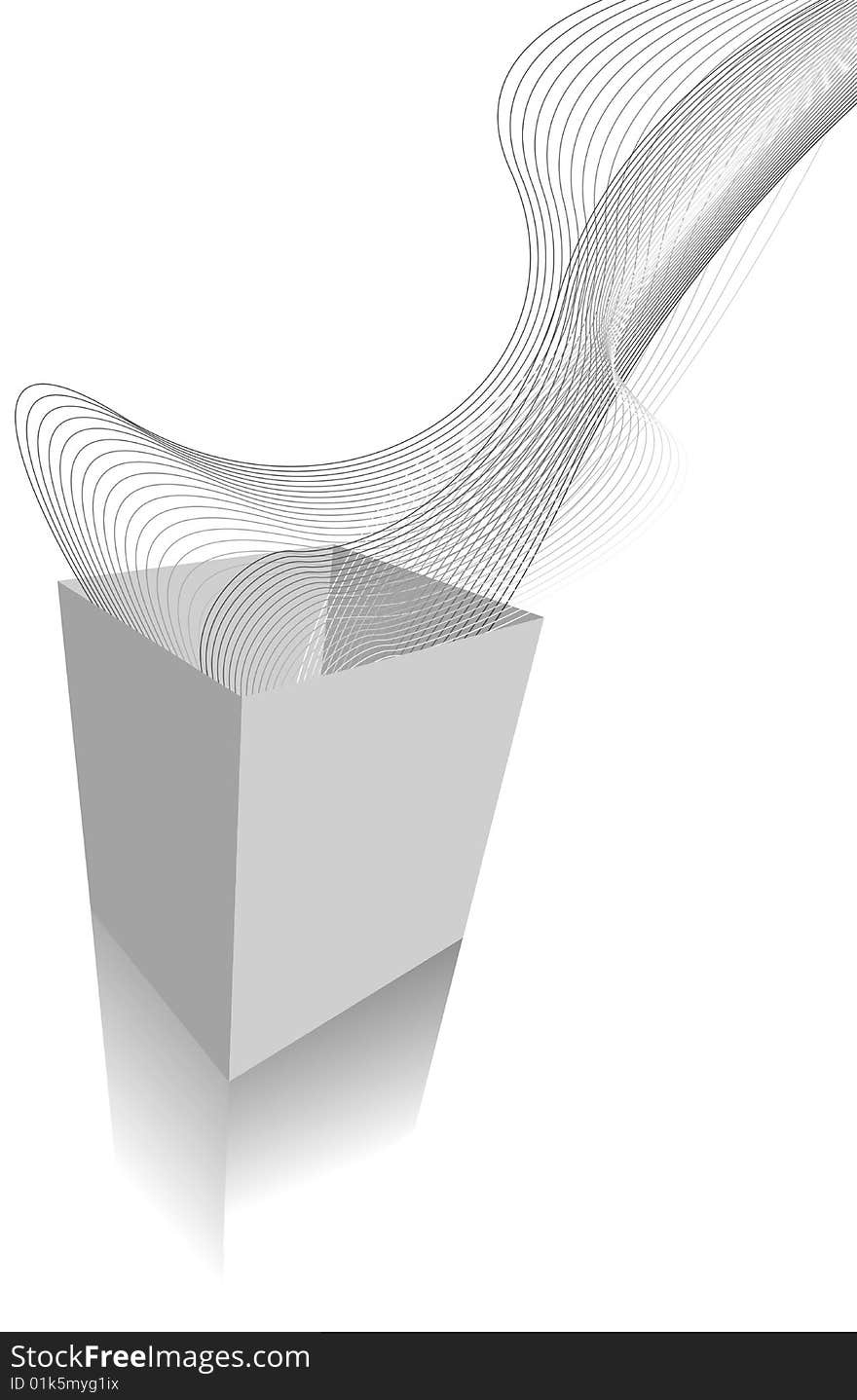 Box with waves, vector illustration