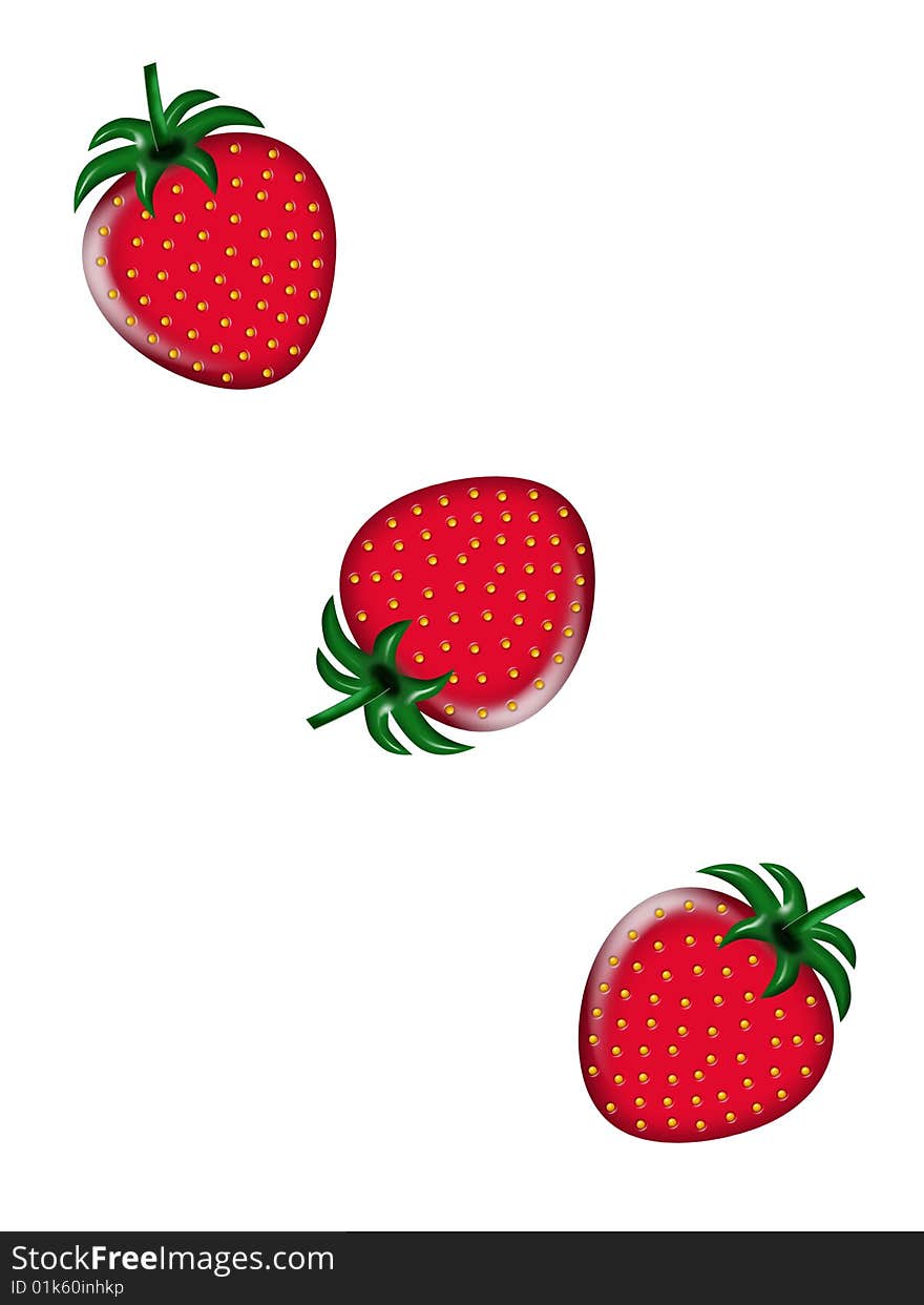 A background of strawberries on white. A background of strawberries on white