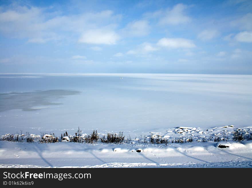 Frozen lake